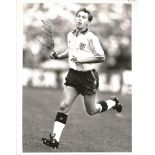 Football David Platt 10x8 signed b/w photo pictured playing for England. Good condition Est.