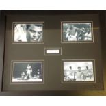 Boxing Muhammad Ali 18x22 mounted and framed signature piece includes 4 fantastic b/w photos of