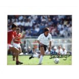 Football Peter Beardsley signed 10x12 mounted colour photo pictured in action for England during the