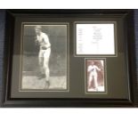 Boxing Bombardier Billy Wells 14x18 mounted and framed signature piece includes signed b/w photo,