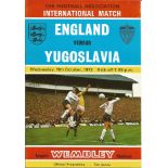 Football England v Yugoslavia vintage programme Friendly International Empire Wembley Stadium 11th