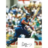 Cricket Andrew Strauss 16x12 colour photo c/w signed album page. Good condition Est.