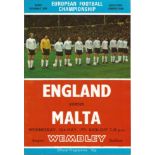 Football England v Malta vintage programme European Championship Qualifier Empire Wembley Stadium