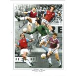 Football West Ham Legends 16x12 colour enhanced montage photo signed by Kenny Browne, Mervyn Day,