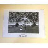 Football Mike Summerbee signed 16x20 mounted b/w photo pictured in action for Manchester City.