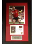 Football Jaap Stam 23x14 framed and mounted signature piece includes colour photo and signed