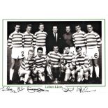 Football Celtic FC 16x12 signed Lisbon Lions b/w photo signed by five members of the 1967 European