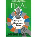 Football Liverpool v Manchester United vintage programme F. A Cup Final Wembley Stadium 21st May