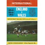 Football England v Wales vintage programme British Championship Empire Wembley Stadium 19th May