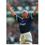 Football Paul Gascoigne 16x12 signed colour photo pictured celebrating during his playing days