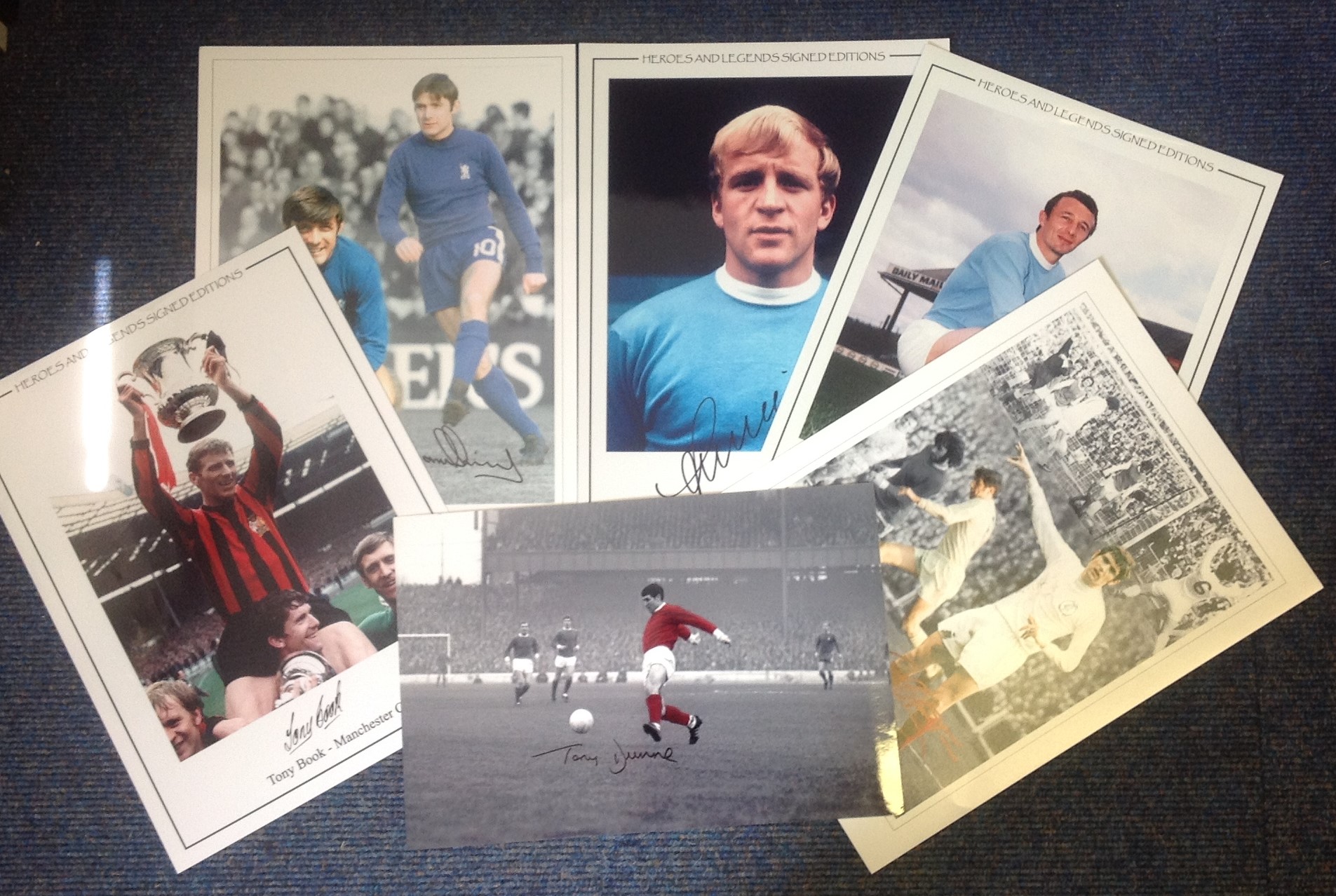 Football Legends collection 6, 16x12 montage colour and enhanced photos signed by legends such as