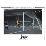 Football Peter Shilton signed 12x16 colour enhanced photo pictured playing for England. Good