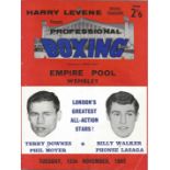 Boxing Terry Downes v Phil Moyer vintage fight programme Empire Pool Wembley 13th November 1962.