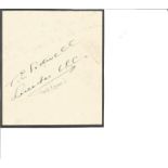 Cricket Tom Sidwell signed vintage 5x4 album page. Thomas Edgar Sidwell (30 January 1888 - 8