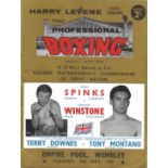 Boxing Terry Spinks v Howard Winstone vintage fight programme Golden Featherweight Championship of