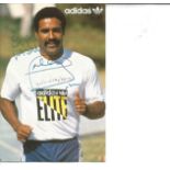 Athletics Daley Thompson 6x4 signed Adidas promo card. Francis Morgan Ayodele "Daley" Thompson,