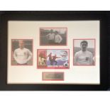 Football Bobby Charlton, Jack Charlton and Alan Ball 18x25 framed and mounted signature piece