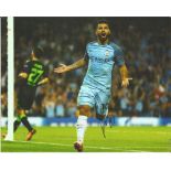 Football Sergio Arguero 8x10 signed colour pictured playing for Manchester City. Good condition Est.