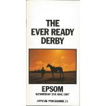 Horse Racing unsigned 1987 Ever Ready Derby programme. Reference Point won the race ridden by