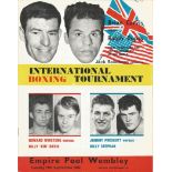 Boxing Brian Curvis v Ralph Dupas vintage fight programme Empire Pool Wembley 11th September 1962.