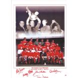 Football Manchester United 16x12 commemorative 1968 European Cup Winners montage photo signed by