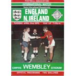 Football England v N. Ireland vintage programme Home International Championship Empire Wembley