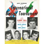 Boxing Brian Curvis v Rino Borra vintage fight programme Royal Albert Hall 31st January 1961. Good