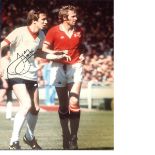 Football Joey Jones and Jimmy Greenhoff signed 16x12 colour photo pictured during the 1977 FA Cup