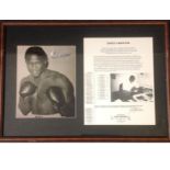 Boxing Emile Griffith 15x20 mounted and framed signature piece includes signed b/w photo and a bio
