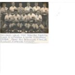 Football Legends England v Wales 1957 b/w newspaper team photo signed by Ronnie Clayton, Ernie