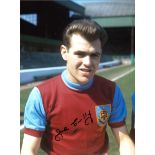 Football John Connelly 16x12 signed colour photo pictured in Burnley kit in 1962. Good condition