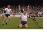 Col Photo 12 X 8, Depicting England Striker Steve Bull Dropping To His Knees In Celebration After