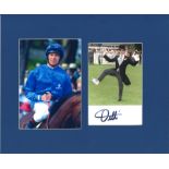 Horse Racing Frankie Dettori 10x12 signature piece includes signed colour photo and colour photo