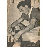 Football Legends Jimmy Greaves 10x7 signed b/w newspaper photo. Good condition Est.