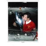 Football Alan Kennedy signed 16x12 colour enhanced montage photo pictured scoring in the European