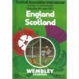 Football England v Scotland vintage programme British Championship Wembley Stadium 4th June 1977.