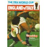 Football England v Italy vintage programme World cup qualifying match Wembley Stadium 16th Nov 1977.