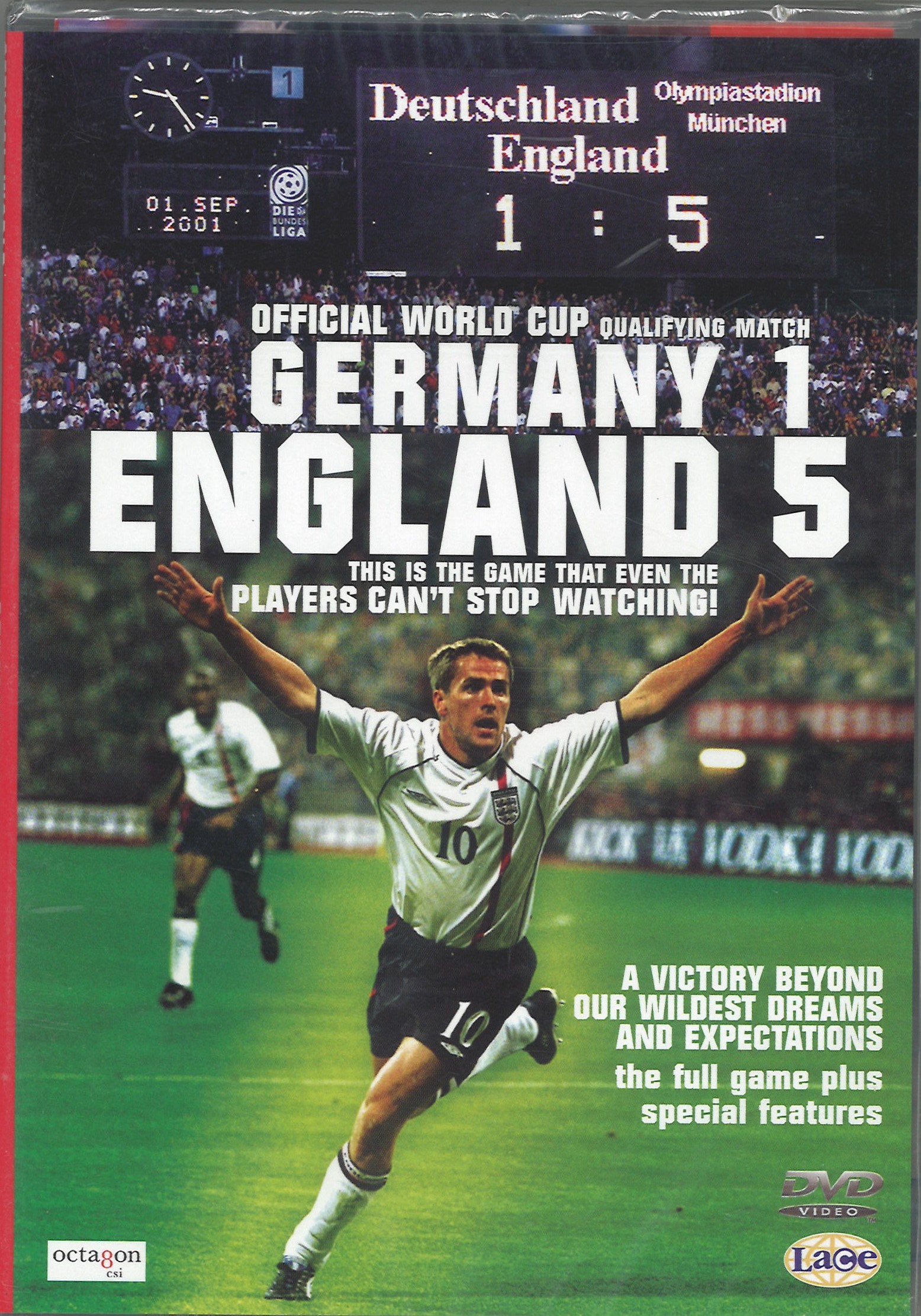 Football DVD and Magazine Germany 1 England 5 signed inside magazine by Englands goalscorers on