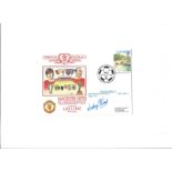 Football Nobby Stiles signed cover commemorating Manchester United in European Cup v LKS Lodz PM