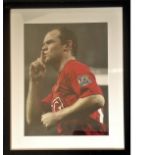 Football Wayne Rooney signed 22x17 framed and mounted colour photo. Good condition Est.