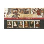 Henry VIII - The Great Tudor & the six wives presentation stamp set. Good Condition Est.