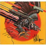 Rob Halfind, KK Downing, Ian Hill and Glenn Tipton signed 33rpm record cover. Record included.