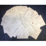 TV signed Guest registration cards. 30 cards. Some of names included are Gill Linscott, N Farrell,