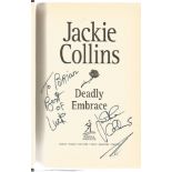 Jackie Collins hardback book titled Deadly Embrace signed on the inside title page dedicated. 533