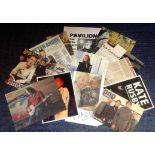 Music signed collection. 13 items assorted flyers and magazine/newspaper photos. Signatures