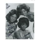 Martha and the Vandellas signed 10x8 b/w photo. Dedicated. Good Condition Est.