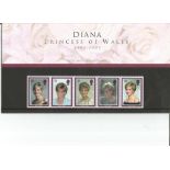 Diana - Princess of Wales presentation stamp set. Good Condition Est.