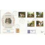 Dogs 1991 Cigarette card series silk FDC King Charles spaniel. Rare CDS 8/1/91 Battersea postmark.