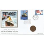 100th anniv of the launch of Titanic Benham coin FDC, 1911 Penny inset. 31/5/11 Belfast postmark.