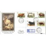 1984 Cattle The Chillingham Wild Bull Benham silk official FDC. Rare Chillingham CDS 6/3/84